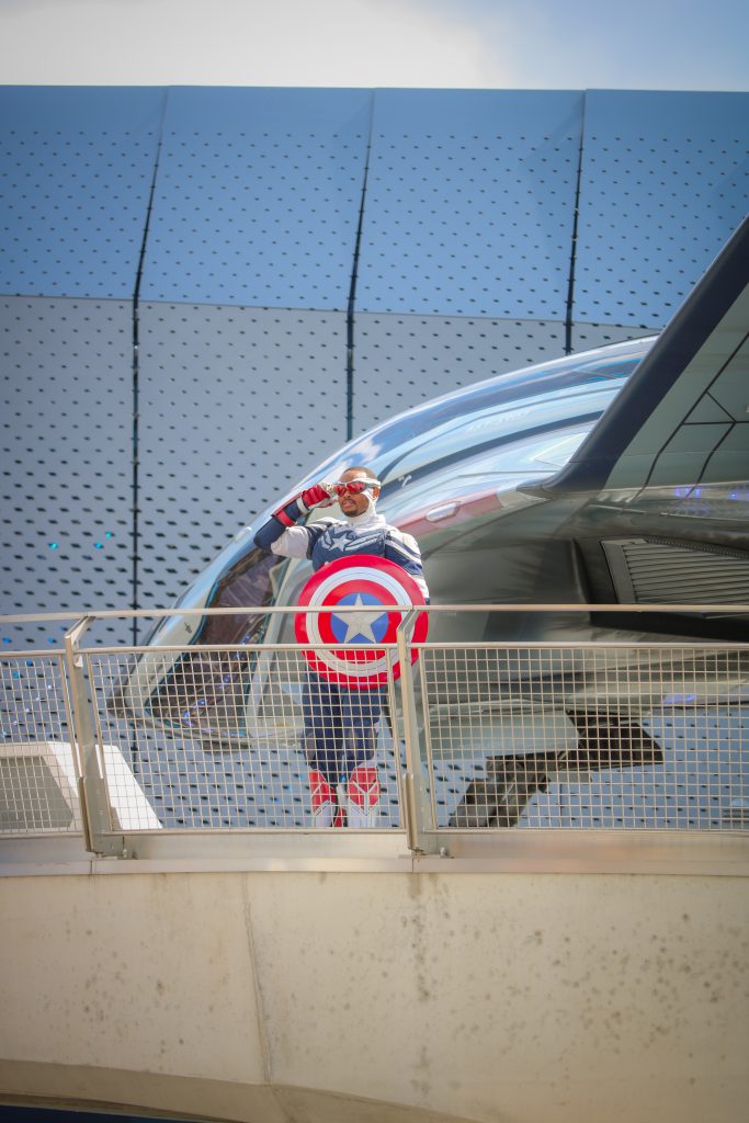 Captain America auf dem Avengers Campus